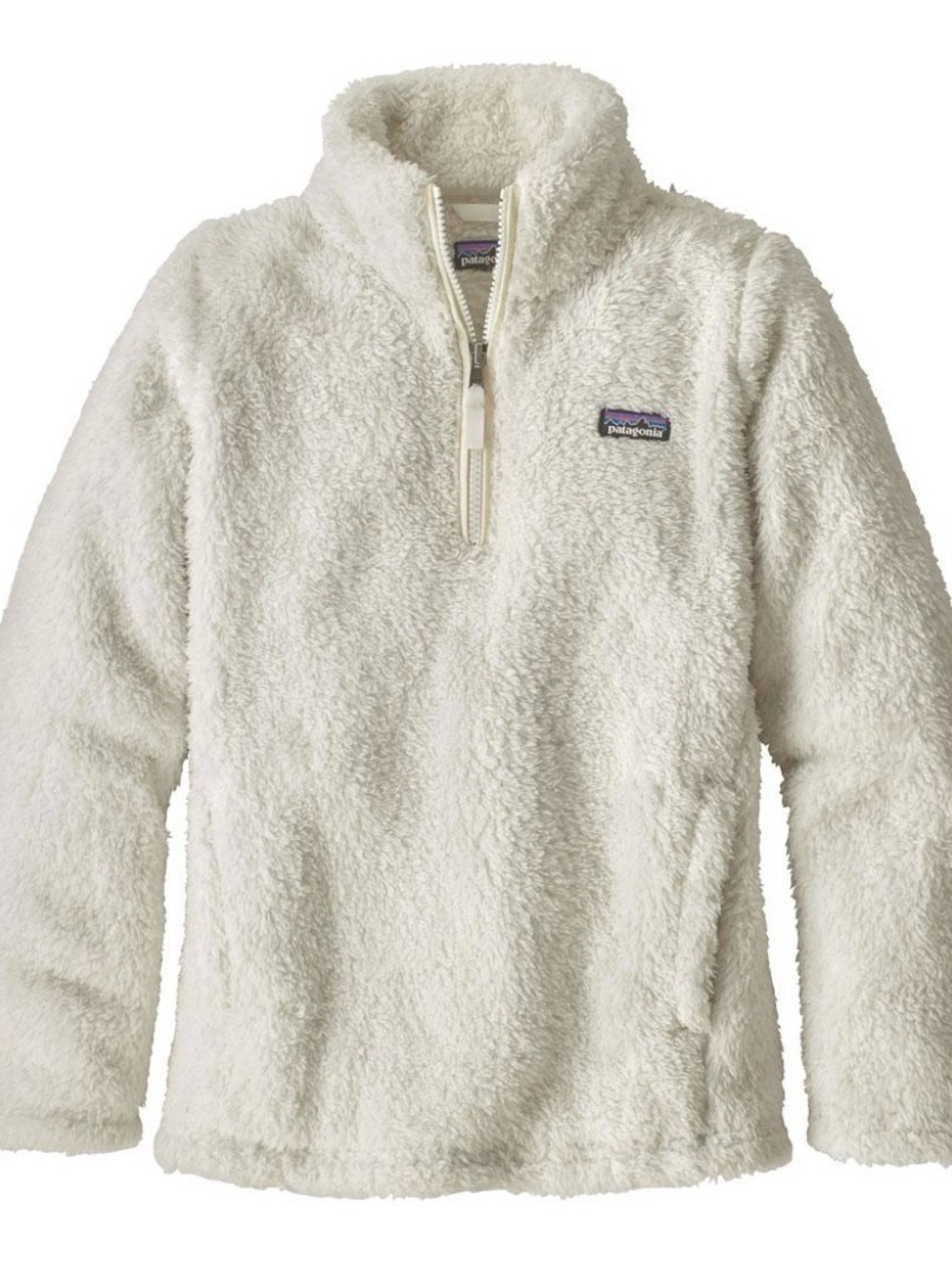 Patagonia Girls XL 14 Los Gatos 1/4 Zip Fleece Cream White Fits Womens XS S